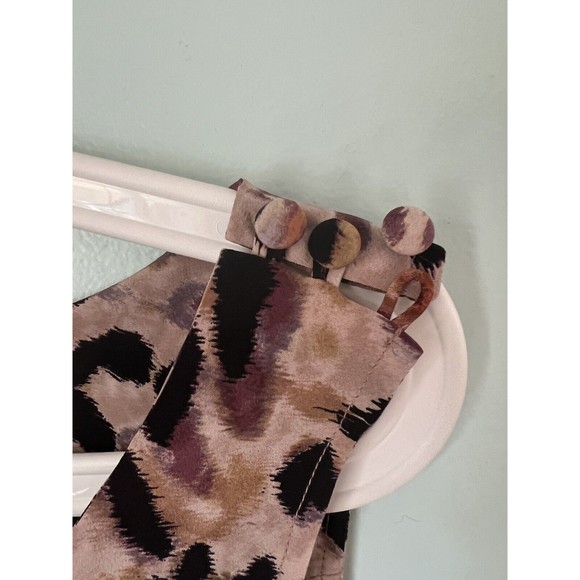 Yoana Baraschi Sz 8 RARE 100% Silk Leopard Print Sheath Shift Dress Red Ruffle - Picture 5 of 7